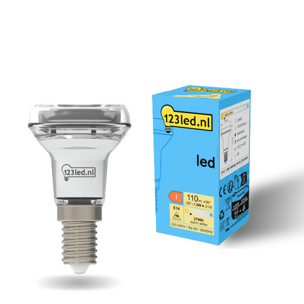 123inkt 123led E14 led-lamp reflector R39 1.5W (21W) 929001891002c LDR01916 - 1