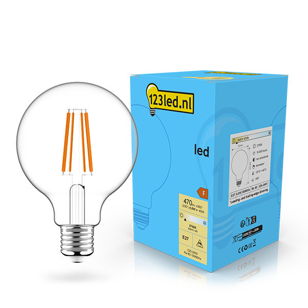 123inkt 123led E27 filament led-lamp globe G95 dimbaar 4.5w (40w)  LDR02094 - 1