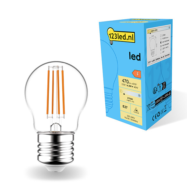 123inkt 123led E27 filament led-lamp kogel 4.5W (40W)  LDR01824 - 1