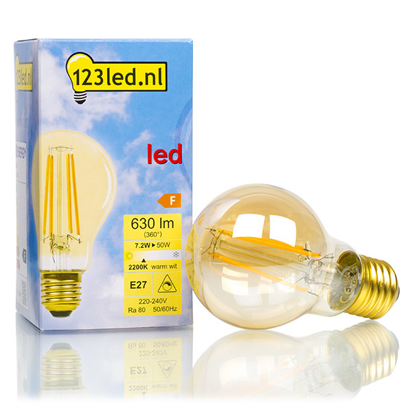 123inkt 123led E27 filament led-lamp peer goud dimbaar 7.2W (50W)  LDR01656 - 1