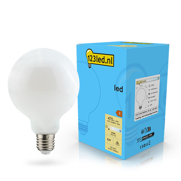 123inkt 123led E27 led-lamp globe G95 mat dimbaar 4.5w (40w)  LDR02096 - 1