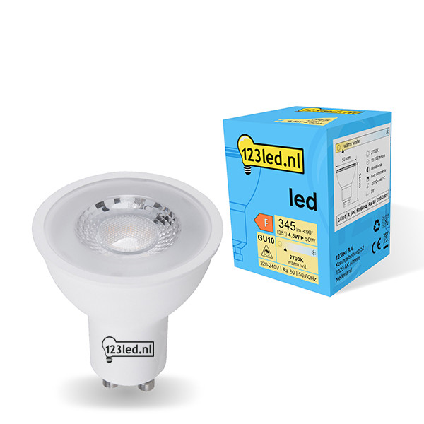 123inkt 123led GU10 led-spot glas 2700K 4.5W (50W)  LDR01724 - 1