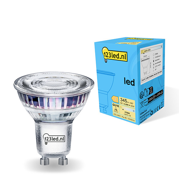 123inkt 123led GU10 led-spot glas 3.6W (50W)  LDR01720 - 1