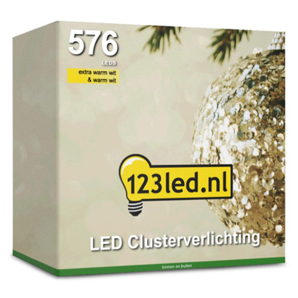 123inkt 123led clusterverlichting extra warm wit & warm wit 7 meter 576 lampjes  LDR07128 - 4