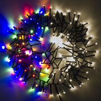 123inkt 123led clusterverlichting multicolor & warm wit  1,4 meter op batterijen 192 lampjes met timer  LDR07298