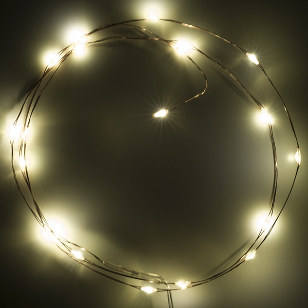 123led draadverlichting op batterijen 1 meter extra warm wit & warm wit 20 lampjes koper LDR07276 - 3