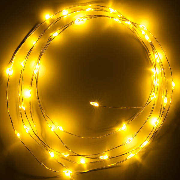 123led draadverlichting op batterijen  2 meter extra warm wit & warm wit 40 lampjes zilver LDR07280 - 2