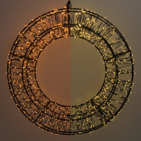 123led kerstkrans Ø 36 cm extra warm wit & warm wit 1200 lampjes zwart