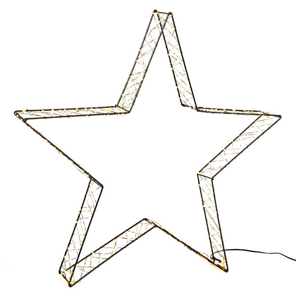 123led kerstster 3D 56 cm extra warm wit & warm wit  540 lampjes zwart LDR07267 - 2