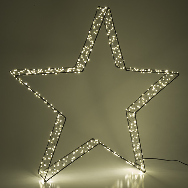 123led kerstster 3D 56 cm extra warm wit & warm wit  540 lampjes zwart LDR07267 - 4