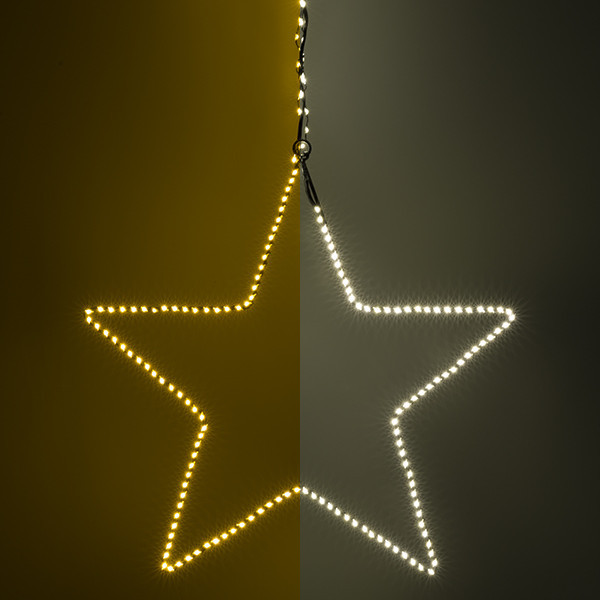 123led kerstster hangend 37 cm extra warm wit & warm wit 200 lampjes zwart LDR07274 - 1