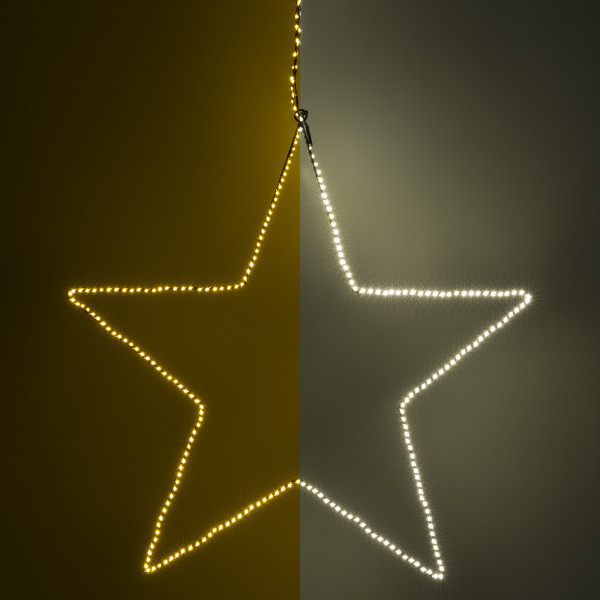 123led kerstster hangend 56 cm extra warm wit & warm wit 300 lampjes zwart LDR07275 - 1