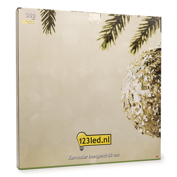 123led kerstster hangend 56 cm extra warm wit & warm wit 300 lampjes zwart LDR07275 - 5