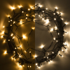 123led kerstverlichting extra warm wit & warm wit 7,5 meter op batterijen 96 lampjes met timer