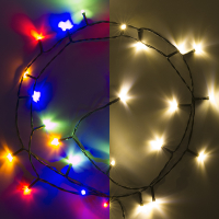 123inkt 123led kerstverlichting multicolor & warm wit op batterijen 2,1 meter 24 lampjes met timer  LDR07293