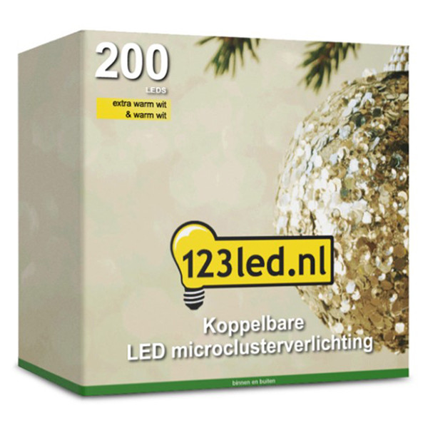 123inkt 123led koppelbare micro clusterverlichting extra warm wit & warm wit 6 meter uitbreiding 200 lampjes  LDR07142 - 4