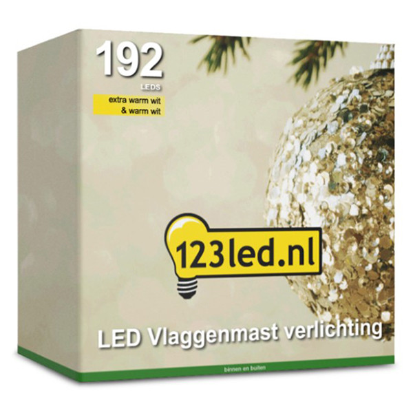 123inkt 123led vlaggenmast verlichting extra warm wit & warm wit 2 meter hoog 192 lampjes  LDR07161 - 2