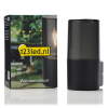 123inkt 123led wandlamp Smokey zwart rond geschikt voor 1x E27 6151 LDR08510 - 2
