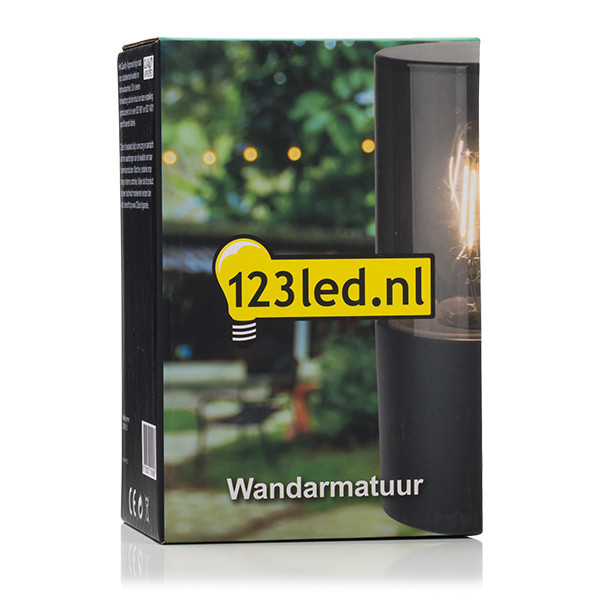 123inkt 123led wandlamp Smokey zwart rond geschikt voor 1x E27 6151 LDR08510 - 5