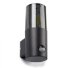 123inkt 123led wandlamp Smokey zwart rond met sensor geschikt voor 1x E27 6151-PIR LDR08511 - 3
