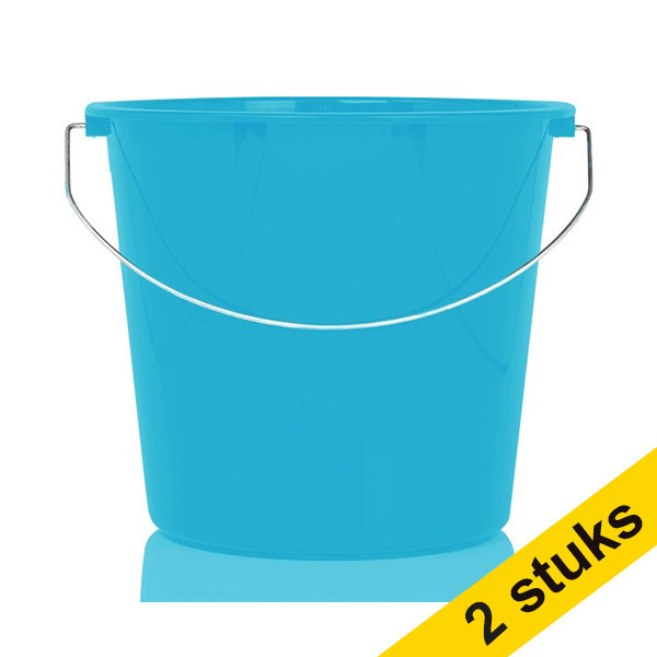 Aanbieding: 2x huishoudemmer blauw 10 liter 301231 - 1