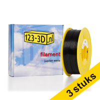 Aanbieding: 3x Filament transparant zwart 1,75 mm PETG 1 kg Jupiter serie (123-3D huismerk)