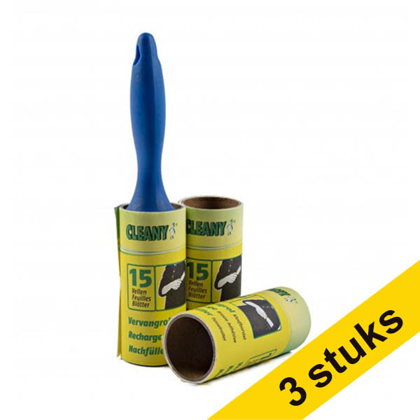 123inkt Aanbieding: 3x Kledingroller met 2 reserve-rollen (15 vellen per stuk)  SDR07330 - 1
