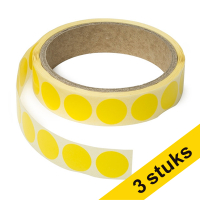 123inkt Aanbieding: 3x markeringspunten Ø 18 mm donkergeel (1.000 etiketten op rol) 3377C 035231