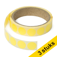 123inkt Aanbieding: 3x markeringspunten Ø 18 mm geel (1.000 etiketten op rol)  035242