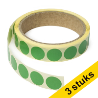 123inkt Aanbieding: 3x markeringspunten Ø 18 mm groen (1.000 etiketten op rol) 3376C 035232