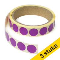 123inkt Aanbieding: 3x markeringspunten Ø 18 mm lila (1.000 etiketten op rol)  035239