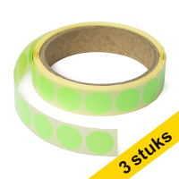 123inkt Aanbieding: 3x markeringspunten Ø 18 mm neongroen (1.000 etiketten op rol)  035240