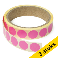 123inkt Aanbieding: 3x markeringspunten Ø 18 mm neonroze (1.000 etiketten op rol)  035238