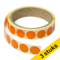 123inkt Aanbieding: 3x markeringspunten Ø 18 mm oranje (1.000 etiketten op rol) 3173C 035235