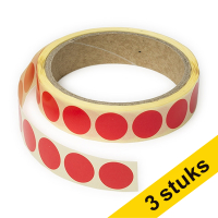 123inkt Aanbieding: 3x markeringspunten Ø 18 mm rood (1.000 etiketten op rol) 3374C 035233