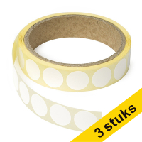 123inkt Aanbieding: 3x markeringspunten Ø 18 mm wit (1.000 etiketten op rol)  035236