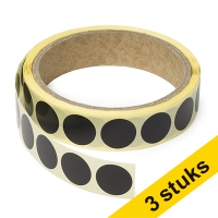 123inkt Aanbieding: 3x markeringspunten Ø 18 mm zwart (1.000 etiketten op rol)  035237
