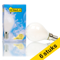Aanbieding: 6x 123led E14 filament led-lamp kogel melkglas dimbaar 4.5W (40W)