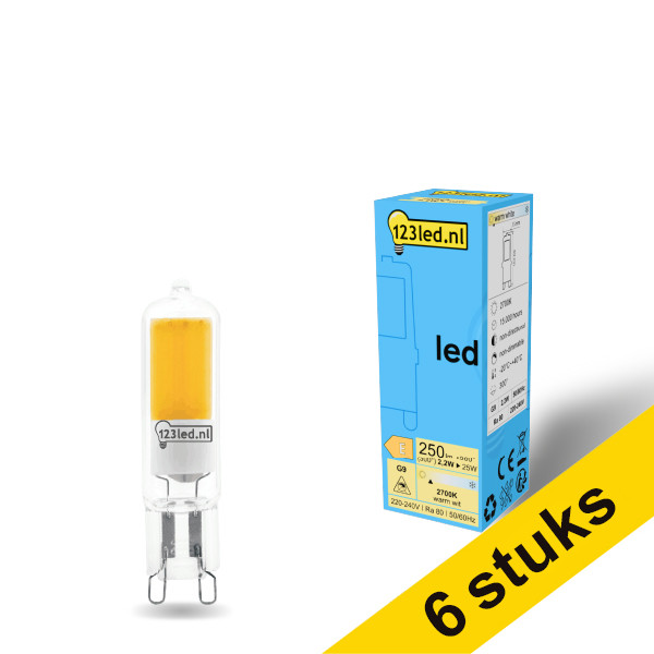 Aanbieding: 6x 123led G9 led-capsule helder 2.2W (25W) LDR01955 - 1