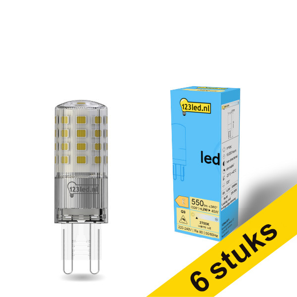 Aanbieding: 6x 123led G9 led-capsule mat dimbaar 4.2W (45W) LDR01961 - 1