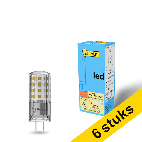 Aanbieding: 6x 123led GY6.35 led-capsule dimbaar 4.5W (40W) LDR01947 - 1