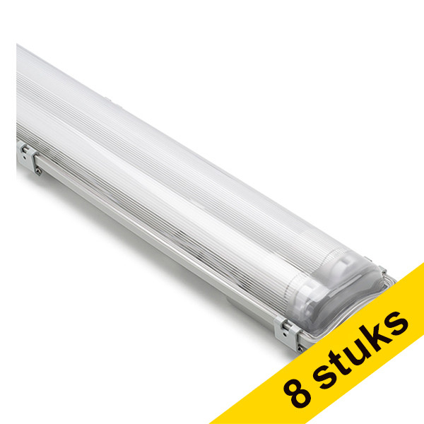 Aanbieding: 8x 123led IP65 TL-armatuur 150 cm | 4000K | 5280 lumen (22W) incl. TL-buis LDR08633 - 1