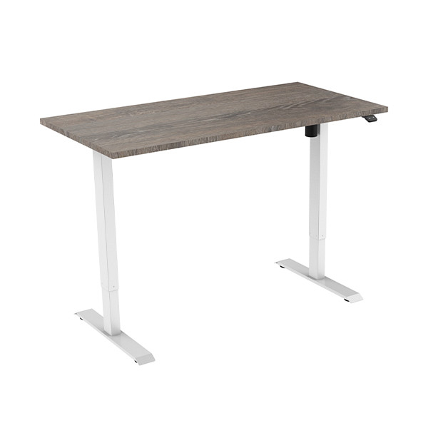 123inkt Elektrische zit-sta bureau wit frame Logan blad 140 x 80 cm (1 motor)  302650 - 1