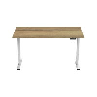 123inkt Elektrische zit-sta bureau wit frame Natuur blad 140 x 80 cm (2 motoren)  302617