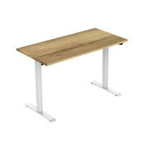 123inkt Elektrische zit-sta bureau wit frame Natuur blad 160 x 80 cm (1 motor)  302659
