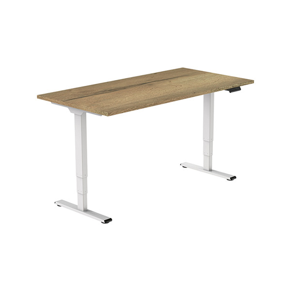 123inkt Elektrische zit-sta bureau wit frame Natuur blad 160 x 80 cm (2 motoren)  302625 - 2