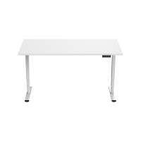 123inkt Elektrische zit-sta bureau wit frame Wit blad 140 x 80 cm (2 motoren)  302614