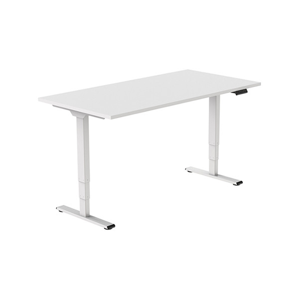 123inkt Elektrische zit-sta bureau wit frame Wit blad 140 x 80 cm (2 motoren)  302614 - 2