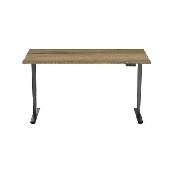 123inkt Elektrische zit-sta bureau zwart frame Natuur blad 140 x 80 cm (2 motoren)  302613 - 1