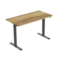 123inkt Elektrische zit-sta bureau zwart frame Natuur blad 160 x 80 cm (1 motor)  302655